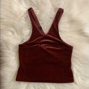 Out From Under Brown Corduroy Sleeveless Crop Top